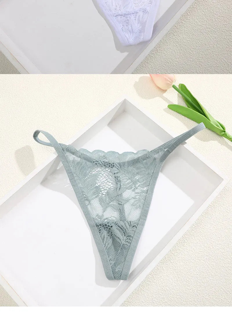 6Pcs/Set Lace Thong For Women Low Rise Soft Intimates Lingerie Sexy Lace Panties Color Ladies Comfortable Underpants Girls Panty