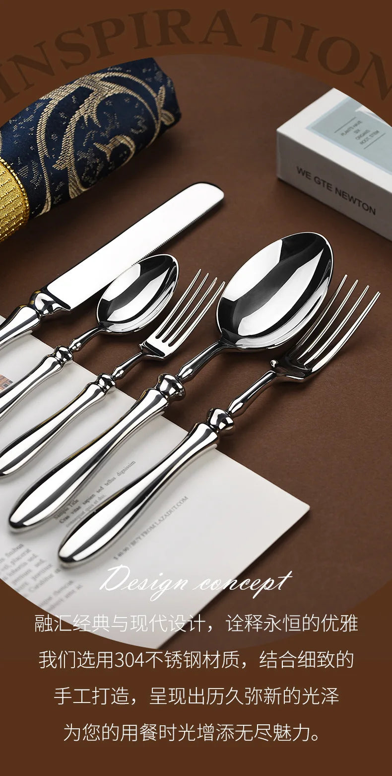 304 stainless steel knives, forks, gourd handles, high-end steakhouses, western knives, , spoons, restaurants, hotel tableware