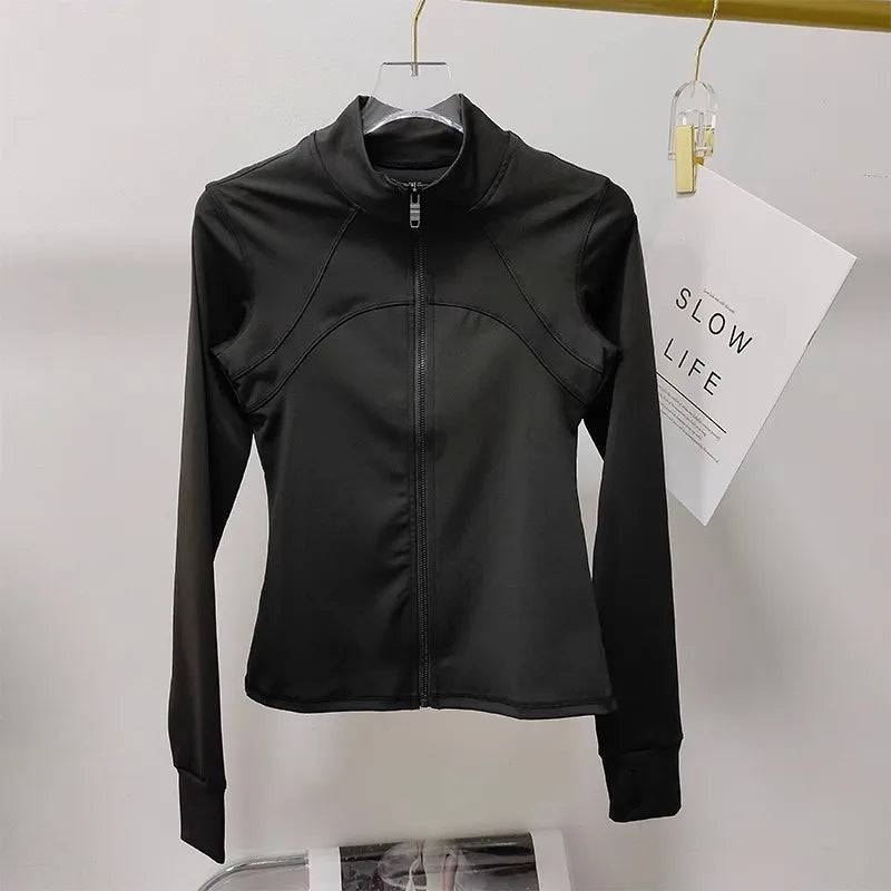 Women's Sports jackets Quick-drying Long Sleeve Sports Jacket Running Training Coat Fitness Top Gym Jacket Workout  Sweatshirt