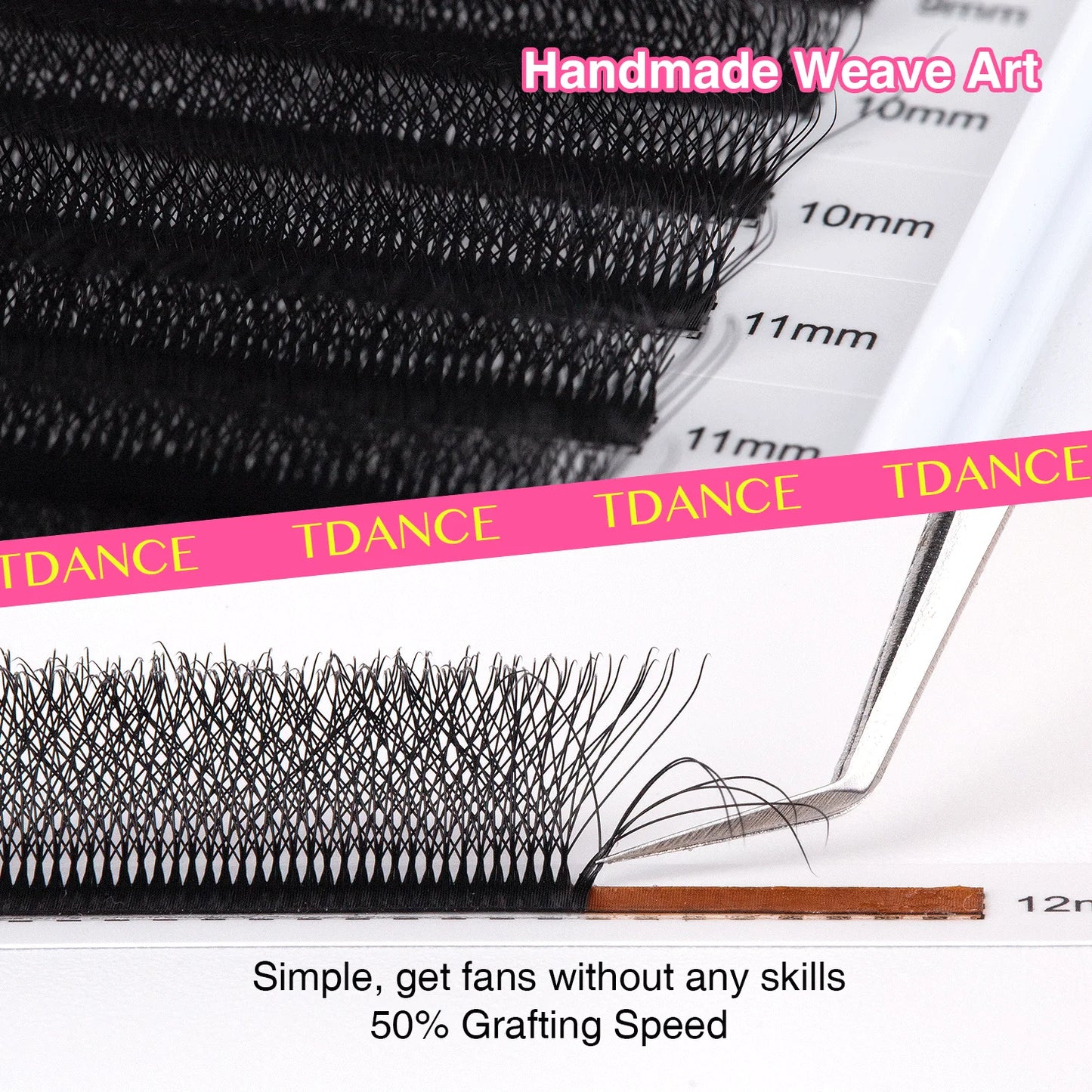 TDANCE 3D 4D 5D 6D Premade Fans Eyelash Extension W Style Faux Mink Natural Soft Bloom Lash Automatic Flowering Volume Eyelashes