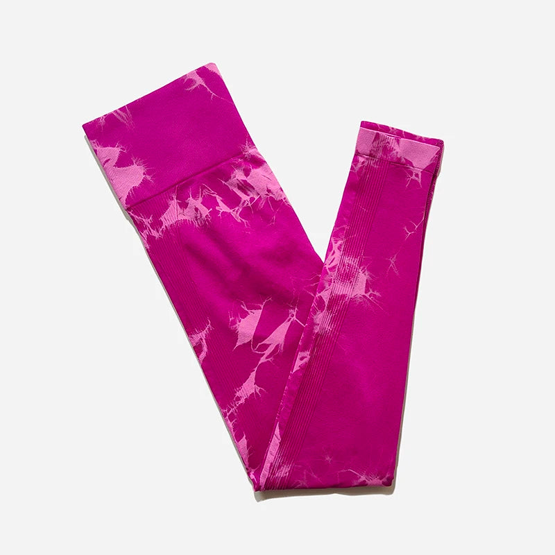 WAREBALL New Tie Dye Yoga Pants Gym Leggings Women Seamless High Waist Push Up Sport Tights Fitness Workout Leggins