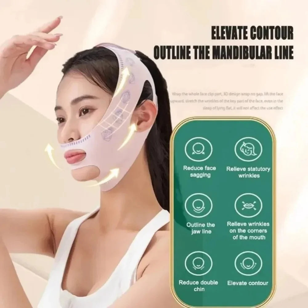 Beauty Face Sculpting Sleep Bandage, Double Chin Reducer, V-Shaped Slimming Face Mask, Reusable Facial Lifting Beauty Tool