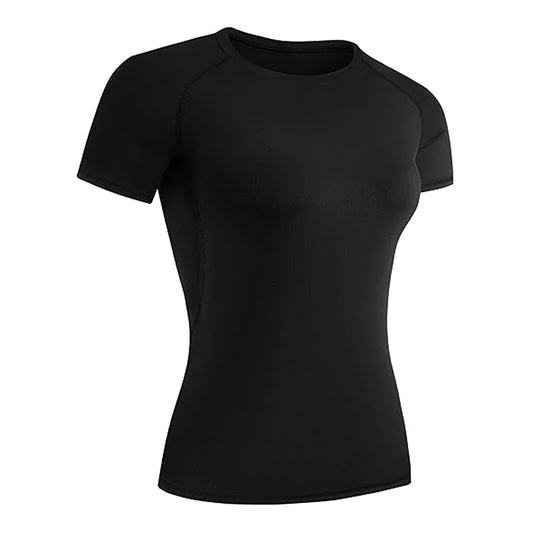 Women's Compression Shirt Short Sleeve Athletic Yoga Running T-Shirt Summer Gym Workout Quick Dry Stretchy Tees Tops Baselayer