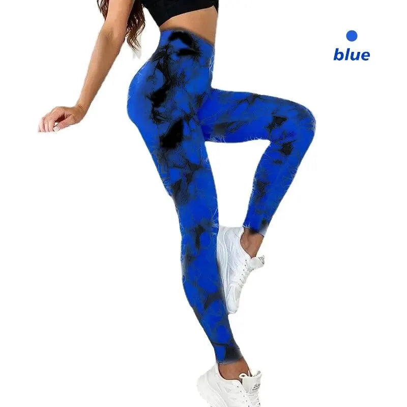 Tie Dye Seamless Leggings for Women High Waist Yoga Pants, Scrunch Butt Lifting Elastic Tights