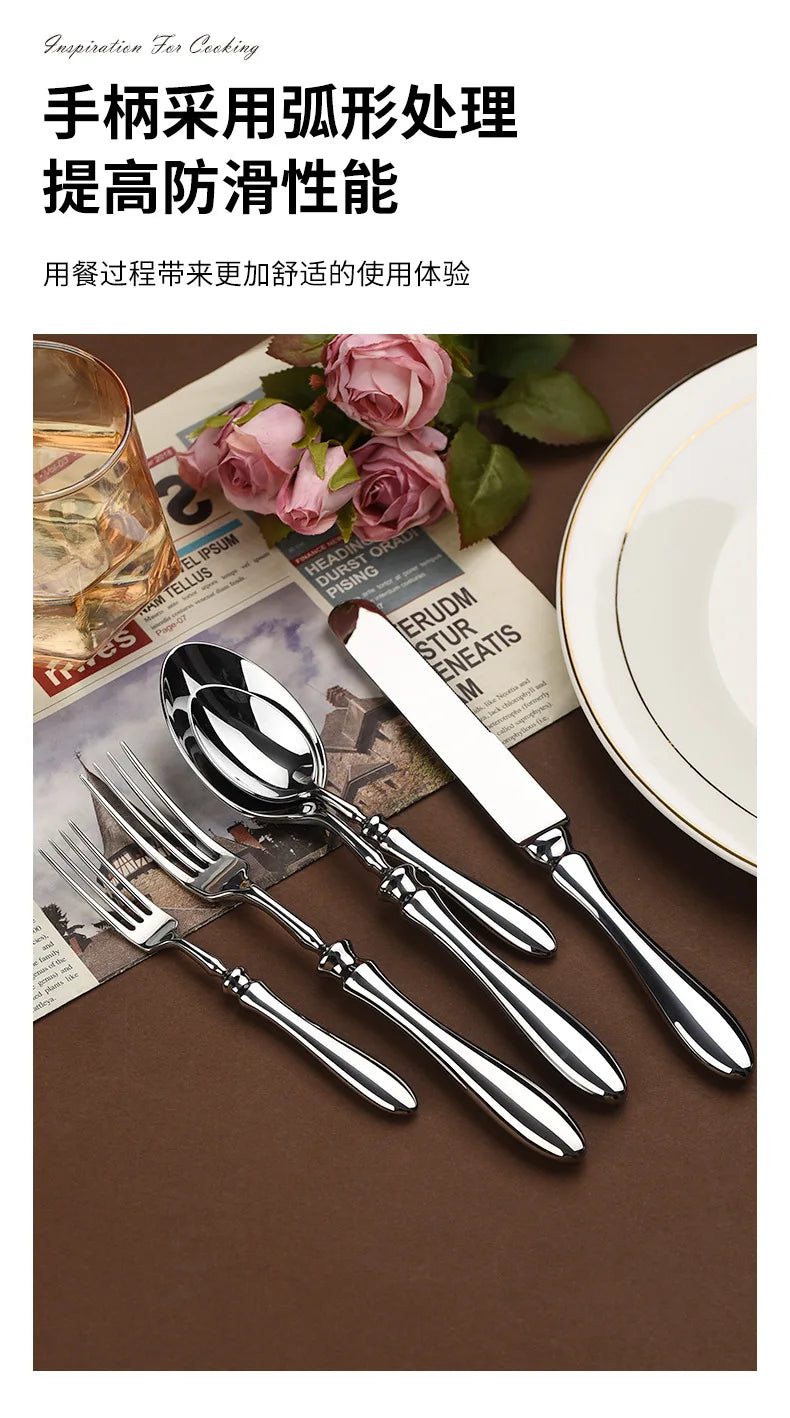 304 stainless steel knives, forks, gourd handles, high-end steakhouses, western knives, , spoons, restaurants, hotel tableware