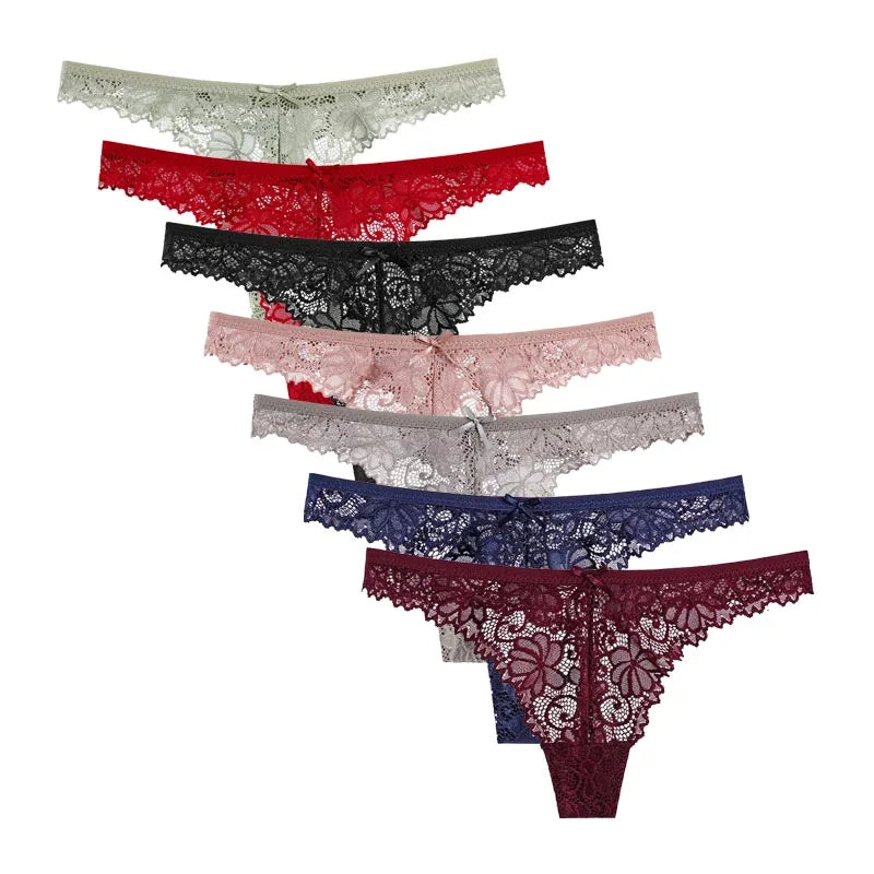 5 PCS/SET Sexy Women's Thongs Transparent Women Panties Underwear Solid G-String Female Underpants Intimates Lingerie