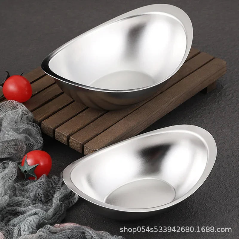 304 stainless steel golden ingot bowl Korean salad bowl commercial dessert snack bowl Korean cuisine tableware