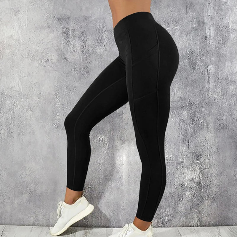 Sportswear Woman Gym Leggings Pocketed Yoga Pants Fitness Running Pants Stretchy Sportswear Plus Size Sports Gym Pant for Women