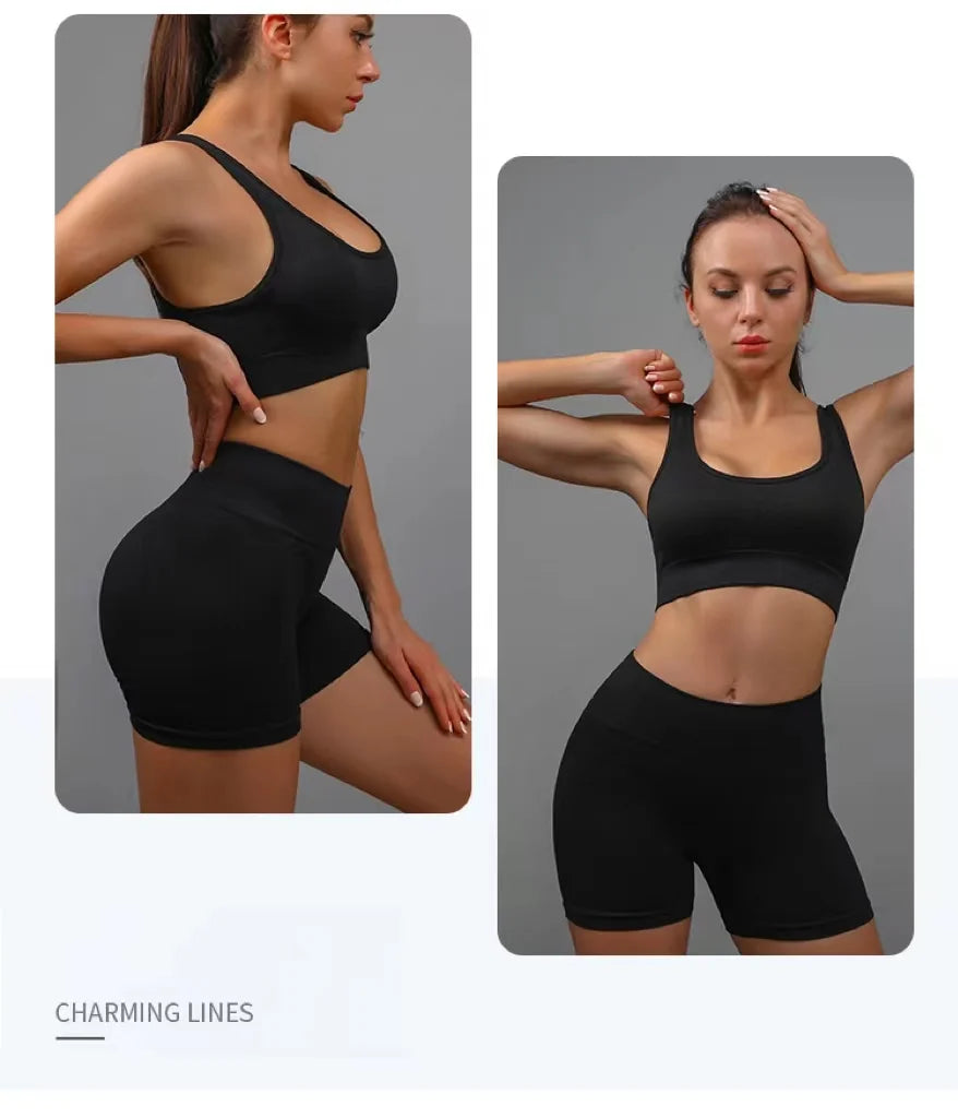 Women Yoga Shorts High Waist Butt Lifting Workout Fitness Tights Tummy Control Gym Running Stretched Pants Casual Sportswear