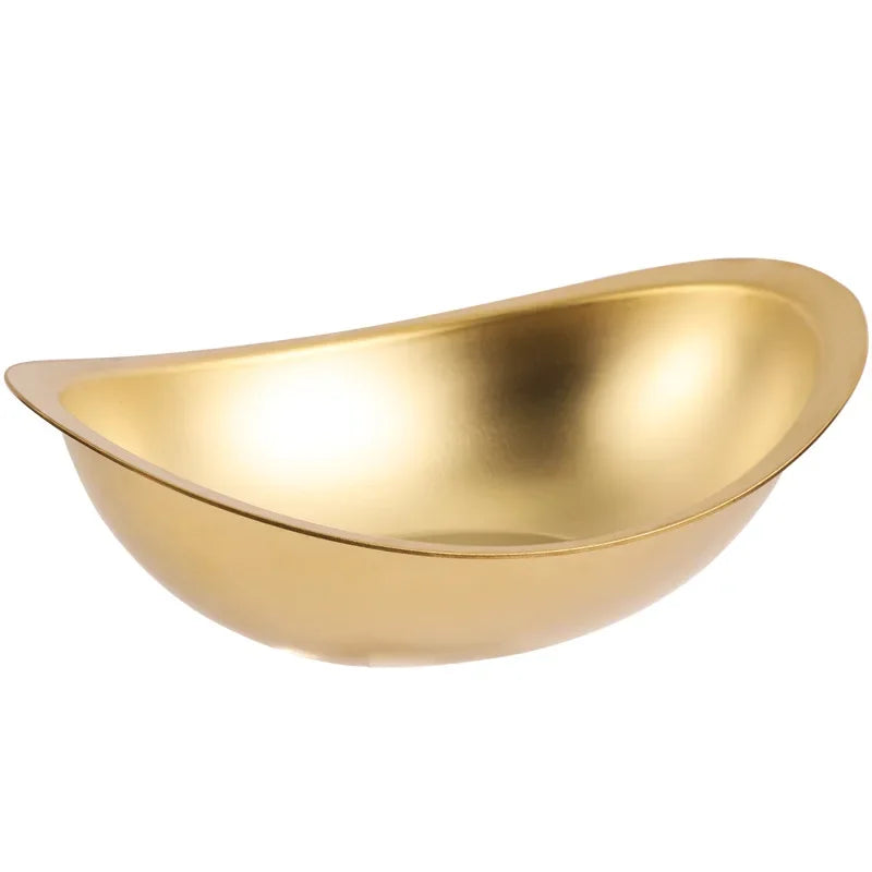 304 stainless steel golden ingot bowl Korean salad bowl commercial dessert snack bowl Korean cuisine tableware