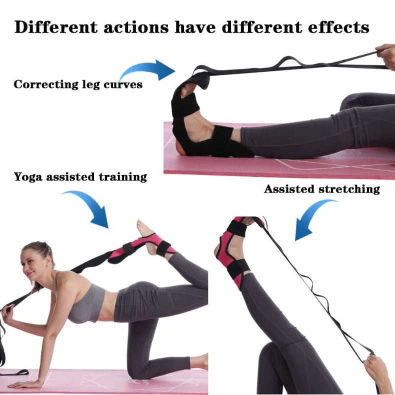 Fitness Open Back Muscle Relaxation Yoga Stretching Band Leg Stretcher Flexibility Strap For Rehabilitation Plantar Fasciitis