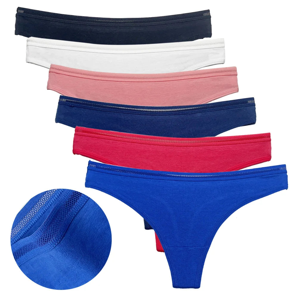 5 PCS/Set Cotton Panties G-String Women Panties Sexy Underwear Female Lingerie Thong For Woman Solid Color Intimate Pantys