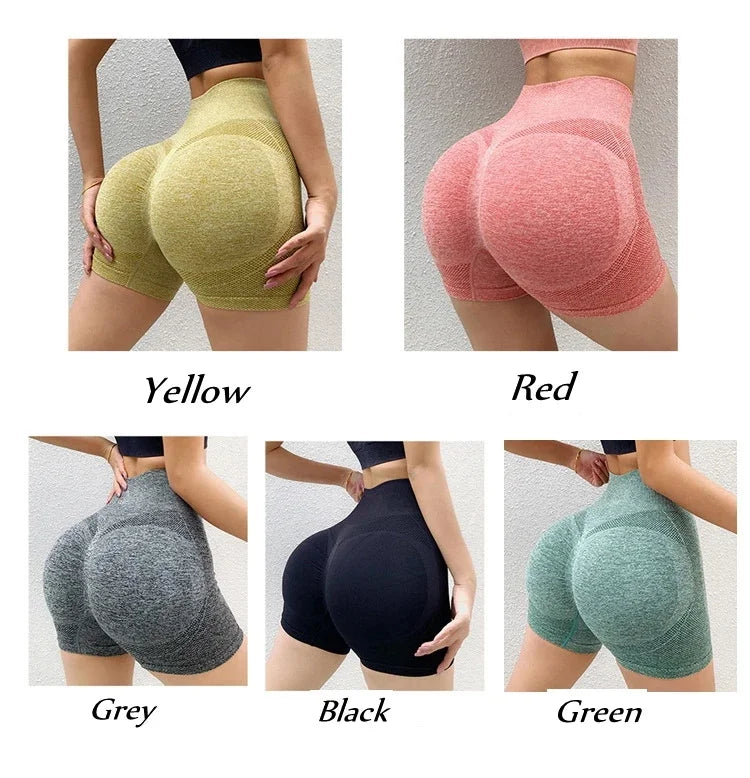 Women Yoga Shorts High Waist Workout Shorts Fitness Yoga Lift Butt Fitness Ladies Yoga Gym Running Short Pants Sportswear