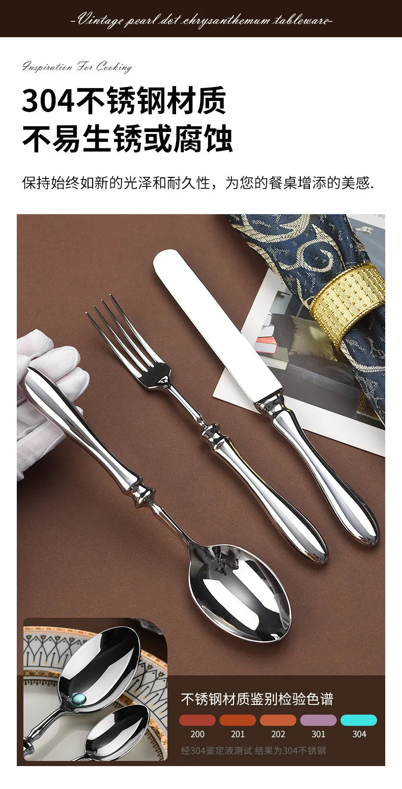 304 stainless steel knives, forks, gourd handles, high-end steakhouses, western knives, , spoons, restaurants, hotel tableware