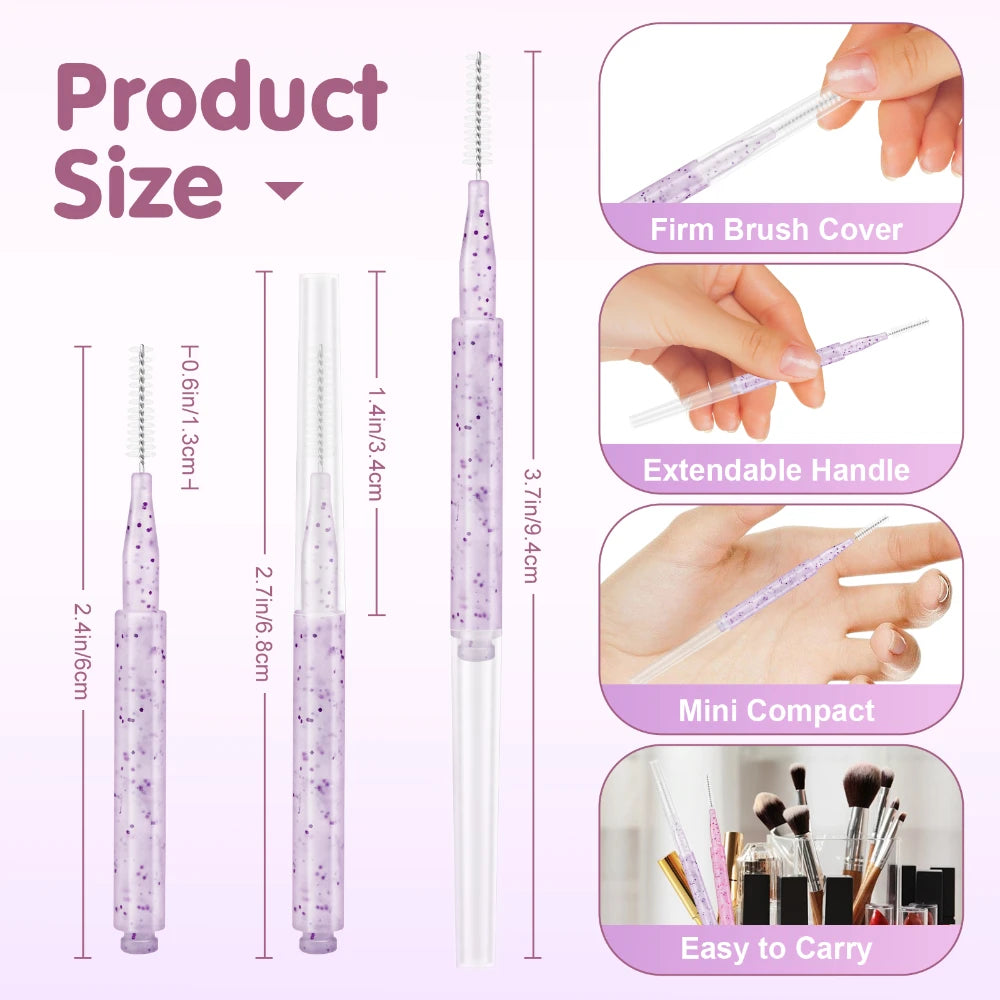 MAYOOC Mini Eyebrow Brush Brow Perm Brush Disposable Brow Lifting Brushes Bendable Micro Eyelash Brush Applicators Tools