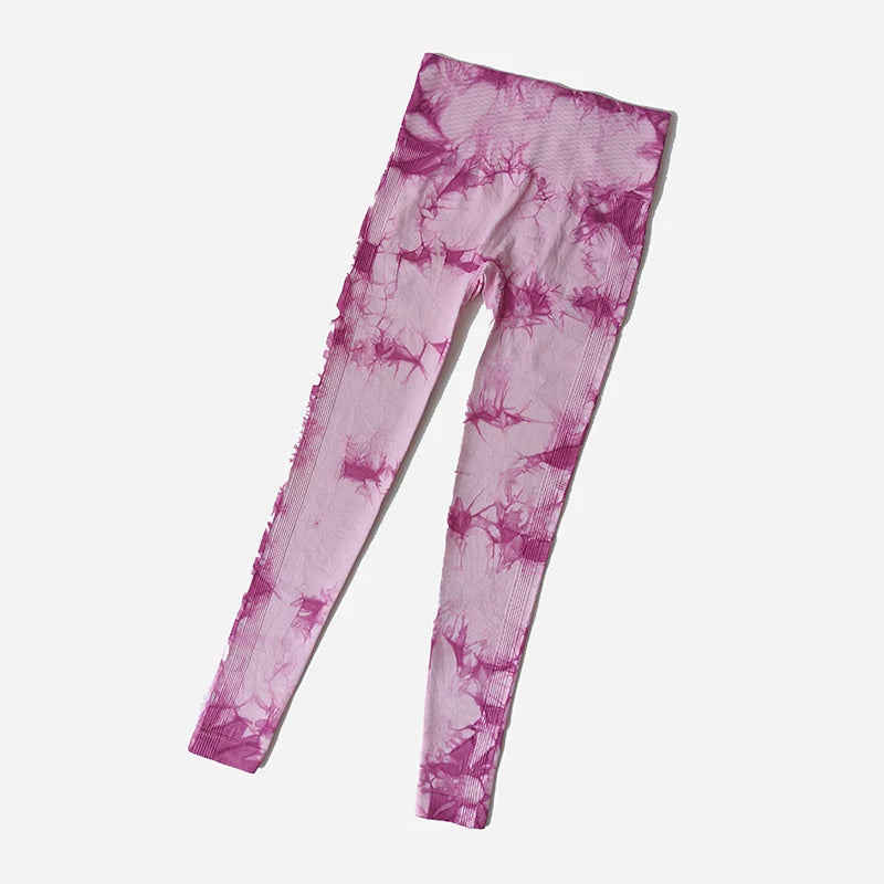 WAREBALL New Tie Dye Yoga Pants Gym Leggings Women Seamless High Waist Push Up Sport Tights Fitness Workout Leggins