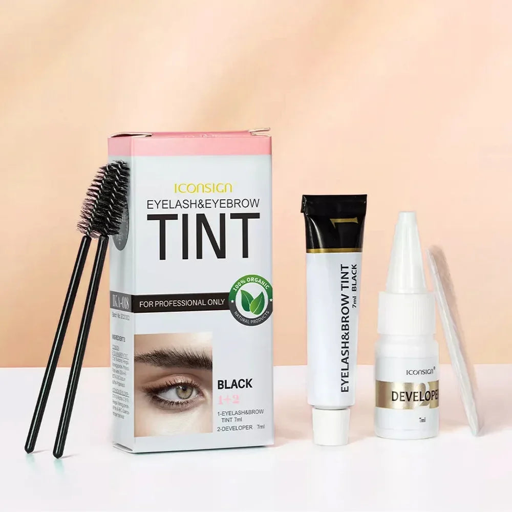 3Colors Eyelash Eyebrow Dye Tint Kit Fast Tint Brow Dye Gel Eyebrow Cream Brow Enhancers Henna Mascara Makeup Tool