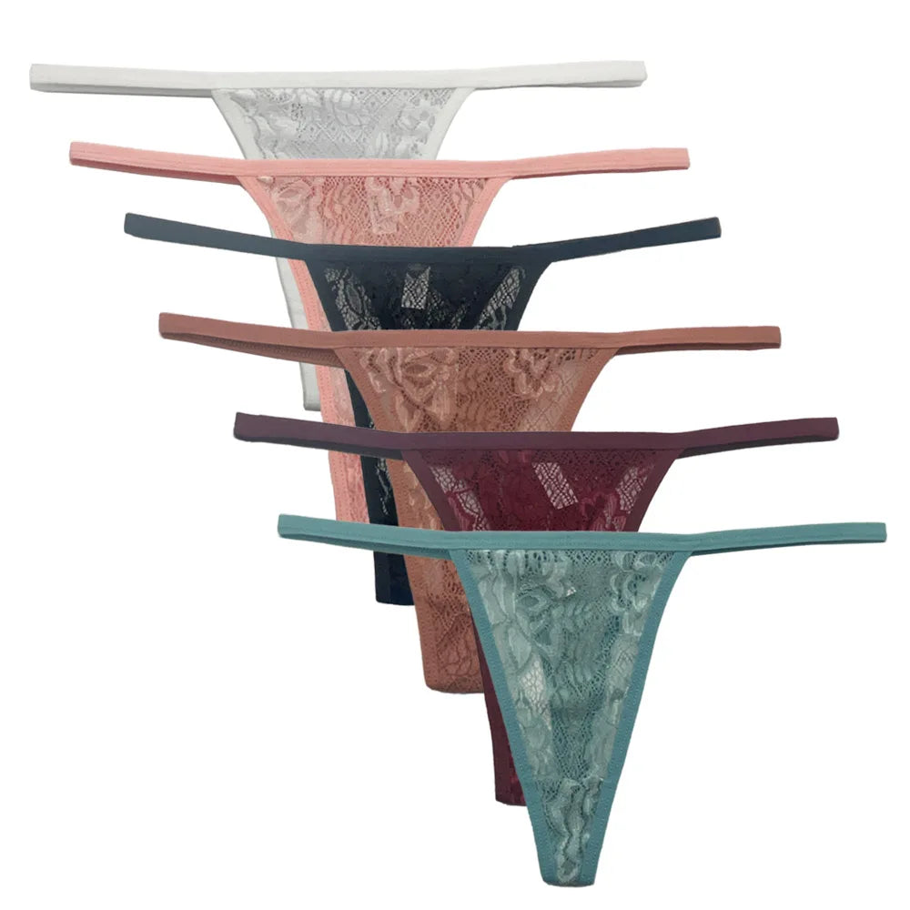 5 PCS/SET Sexy Women's Thongs Transparent Women Panties Underwear Solid G-String Female Underpants Intimates Lingerie