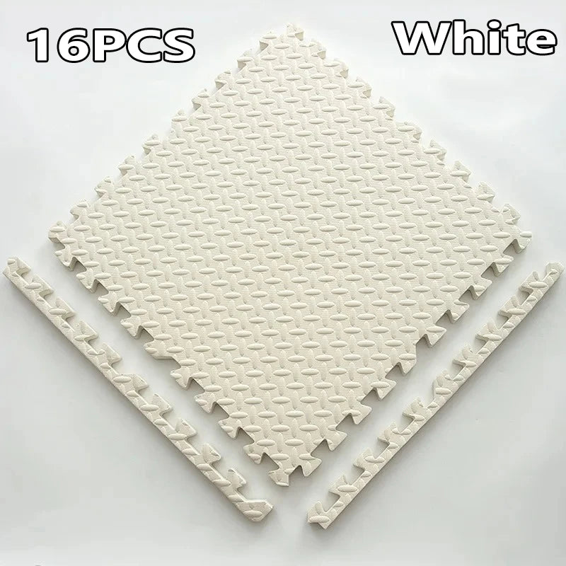 1-16PCS 30*30cm Sports Gym Protection EVA Leaf Grain Floor Mats Yoga Fitness Non-Slip Splicing Rugs Thicken Shock Room Workout