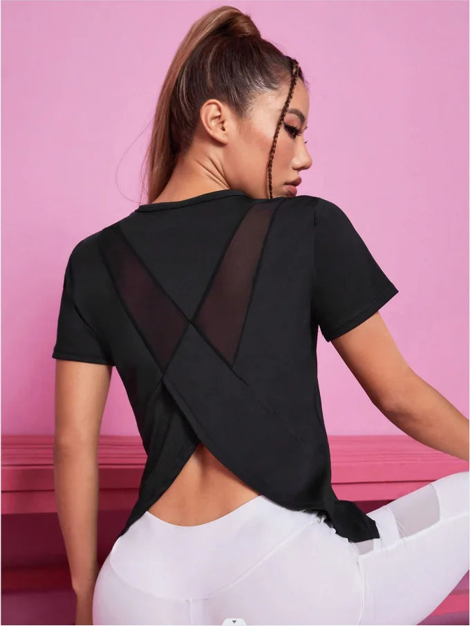 Women Seamless Yoga T-Shirt Female Fitness Crop Top Workout Gym Training Shirts Athletic Short Sleeve Yoga T-shirts Sportswear