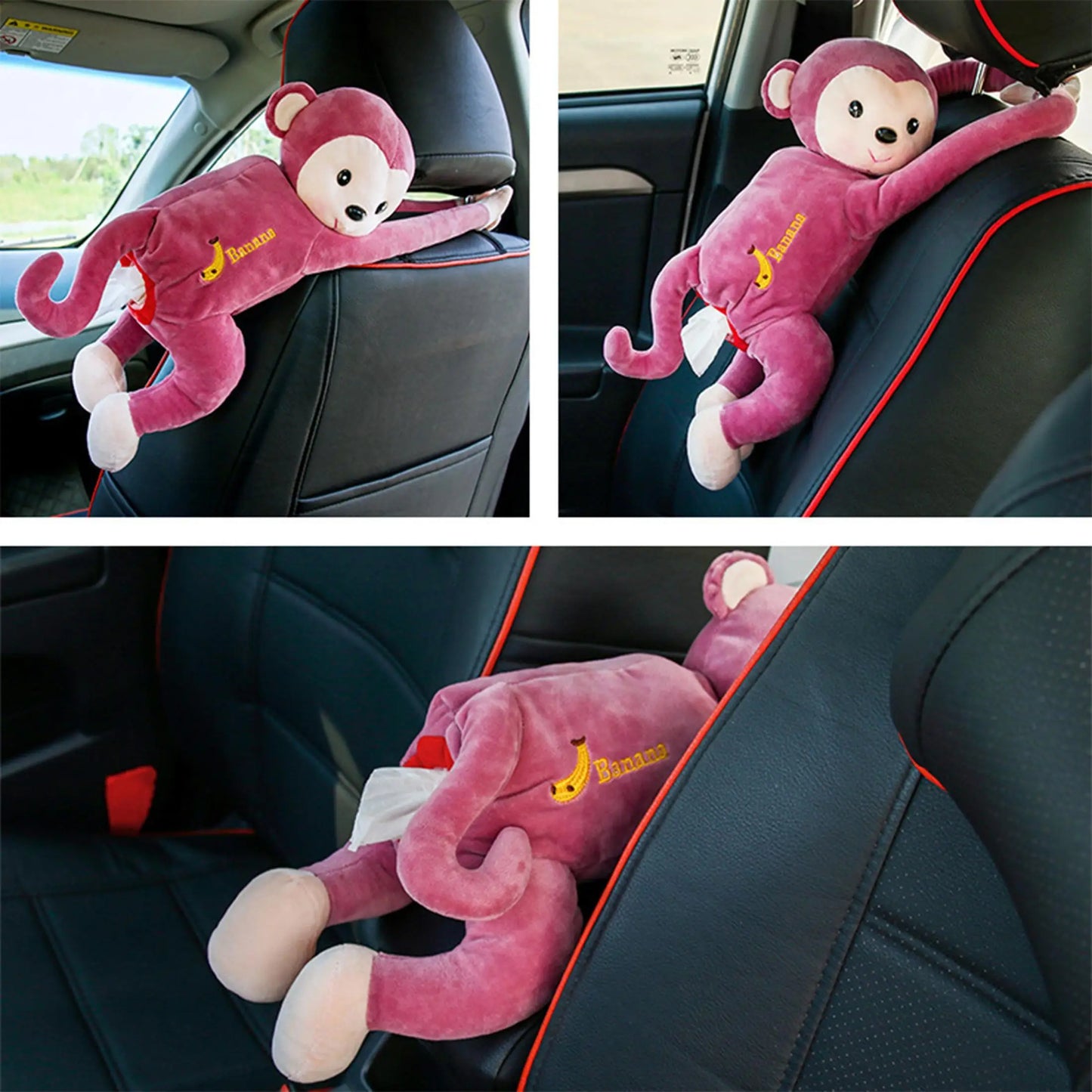 1PC Car Cute Monkey Hanging Tissue Box Car Paper Drawer Car Paper Drawer Car Paper Drawer