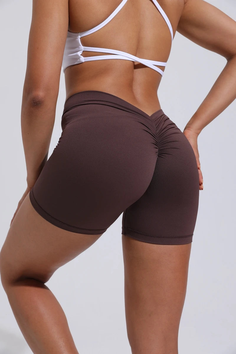 DIAS FIT JOY V-Back shorts High waisted hip lifting yoga shorts women's nylon tight fitting shorts training sports fitness pants