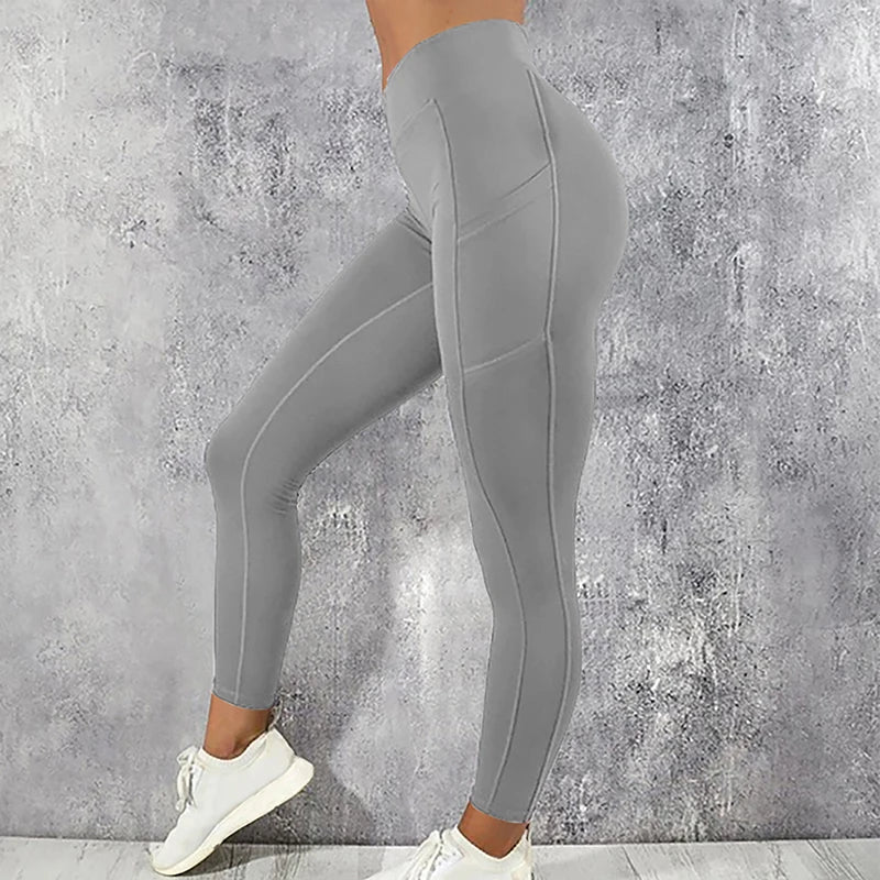 Sportswear Woman Gym Leggings Pocketed Yoga Pants Fitness Running Pants Stretchy Sportswear Plus Size Sports Gym Pant for Women