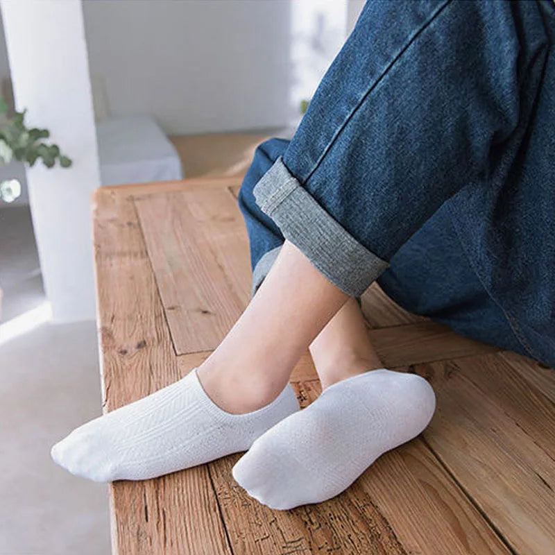 5 Pairs Twists Cotton Tube Socks for Men Short Boat Socks Invisible Summer Thin Versatile Anti Odor Calcetines 10 Pieces