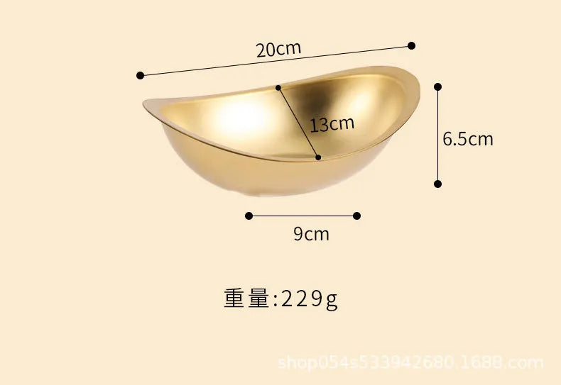 304 stainless steel golden ingot bowl Korean salad bowl commercial dessert snack bowl Korean cuisine tableware