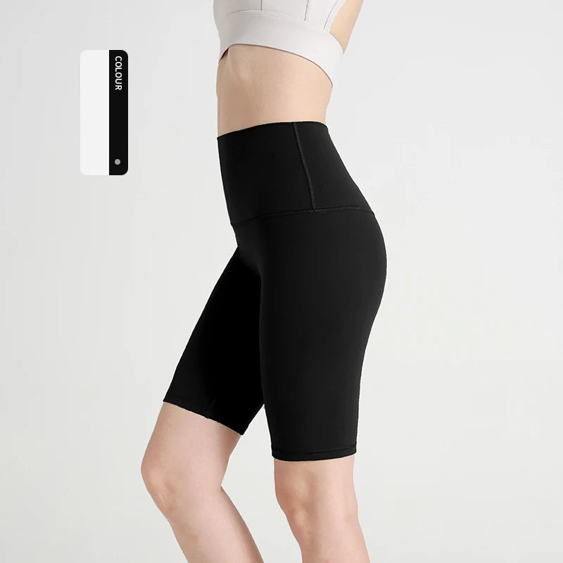 Summer new sans T line pure color yoga shorts Five-point Cycling Gym Run Sports Fitness Pants Tight Riding Shorts Women