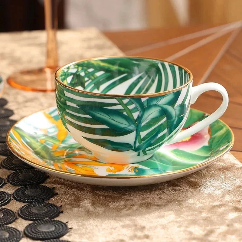 Single Green Leaf Tableware, Food Plates, Coffeeware, Teaware, Coffee Cup Saucers, Mug, Bowl, Dinner Plate, Tray, for Kitchen