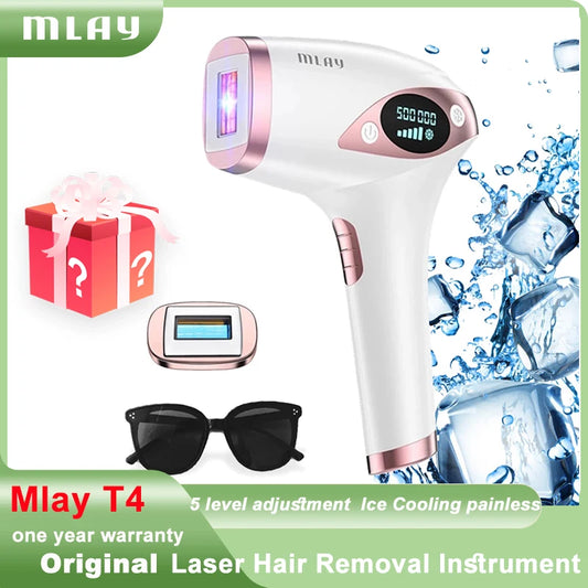 MLAY T4 Laser  Hair Removal Machine Ice Cool Permanent IPL laser Epilator Hair Remover Device Mlay Laser for Body Facial Bikini