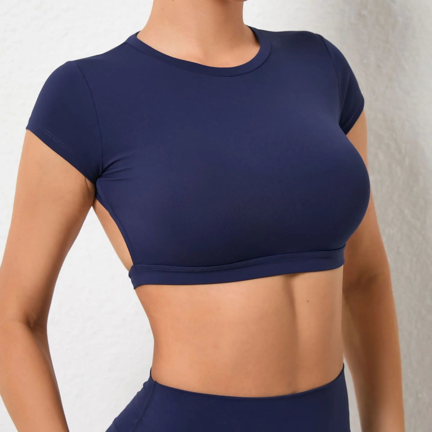 Hearuisavy Sports Shirts Breathable Workout Tops Fitness Sportswear Female Backless Yoga Clothing Sport Crop Tops Women Gym Top