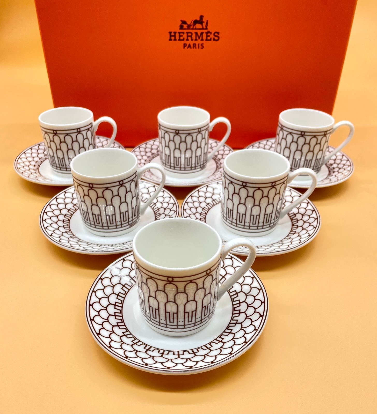 Hermes Turkish coffee set of 6 - Hermes Turkish Coffee Cups | Aleppo Gift UAE
