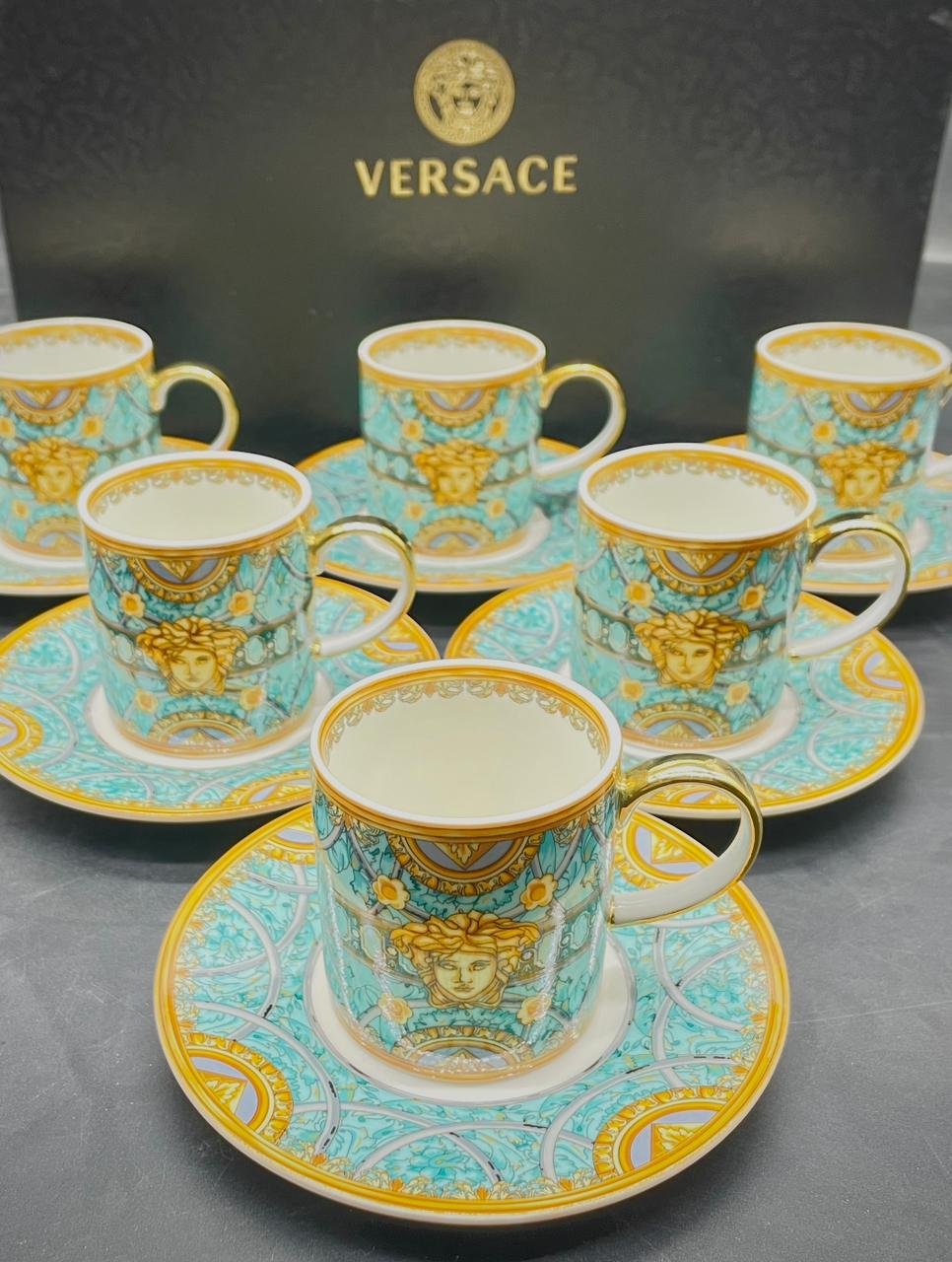 Versace Turkish Coffee set 6 - Versace Turkish Coffee Cups | Aleppo Gift UAE