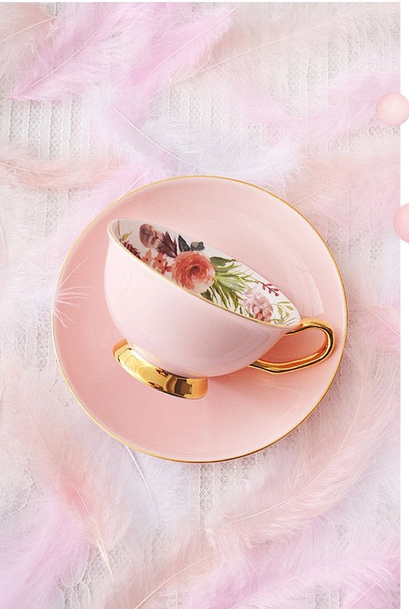 Tea cup with saucer, single cup. - Image 2 of 7