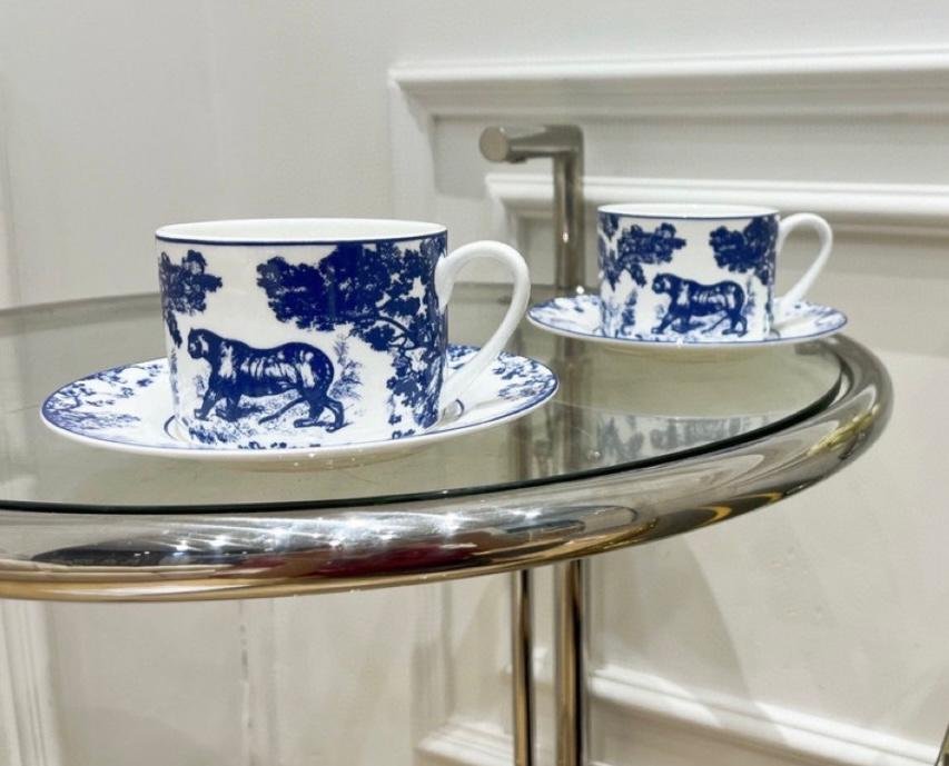 blue tea cups set of two - Image 2 of 2