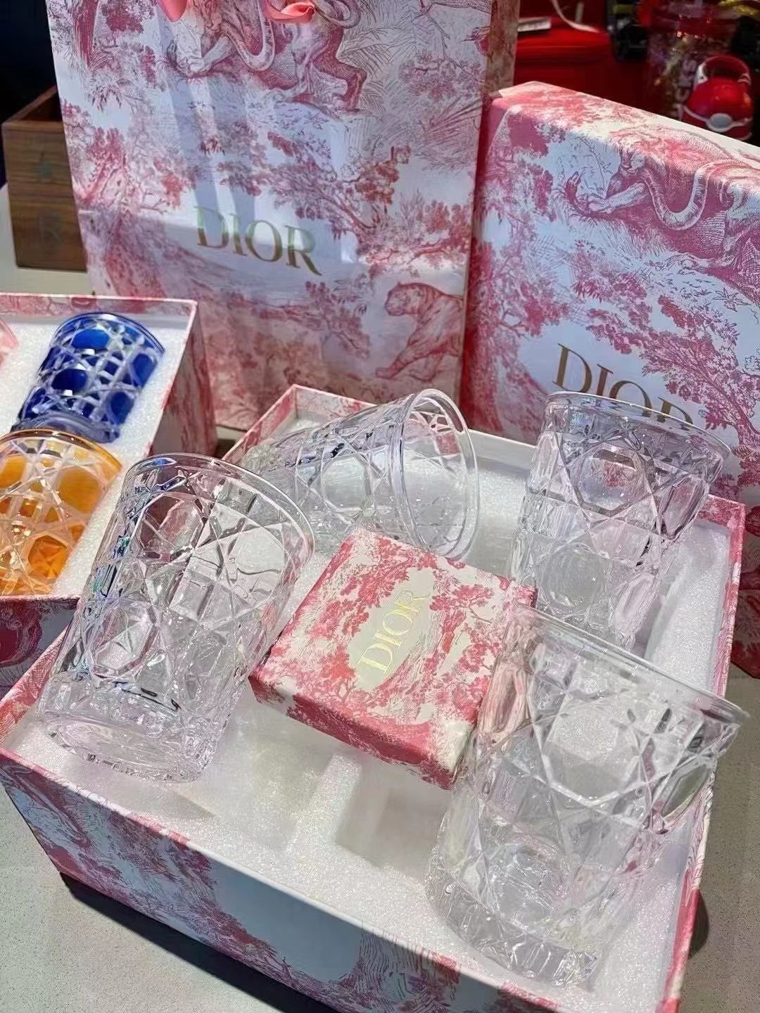Set of four transparent glasses - Dior Cups | Aleppo Gift UAE
