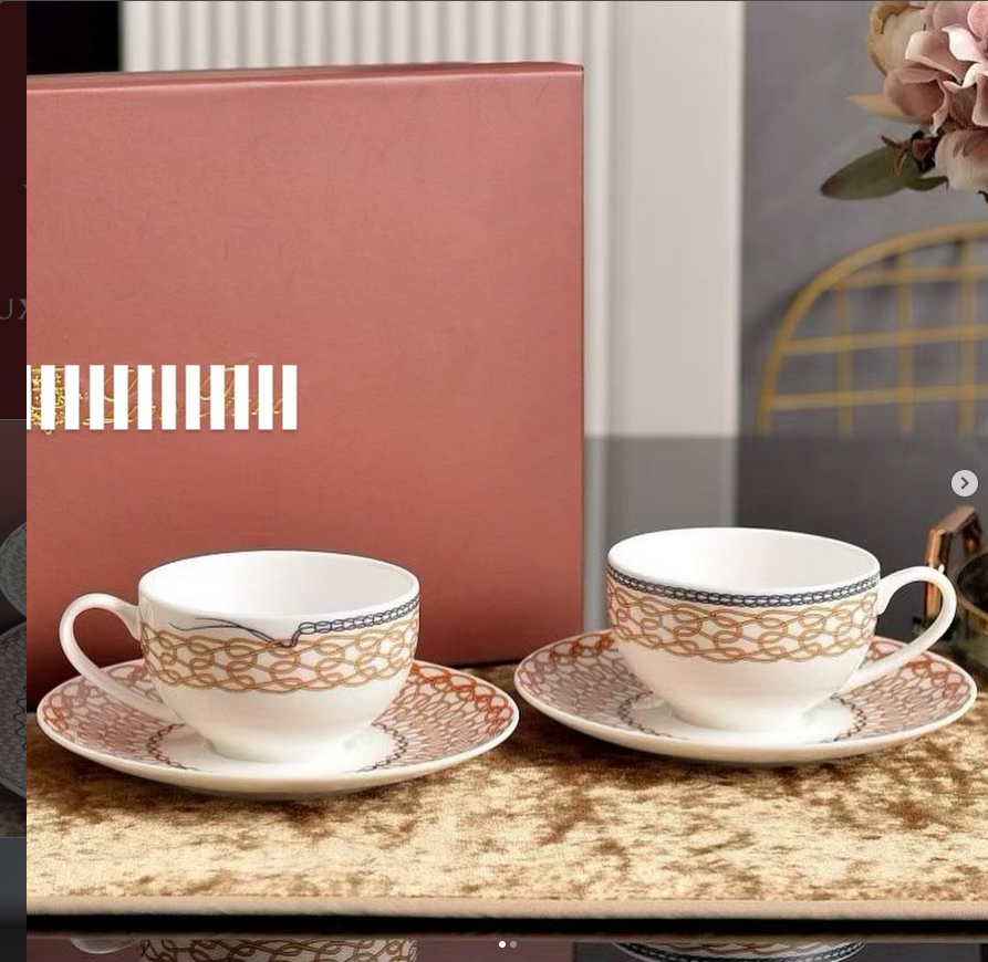 Loro Piana set of two tea cups - Loro Piana tea cups | Aleppo Gift UAE