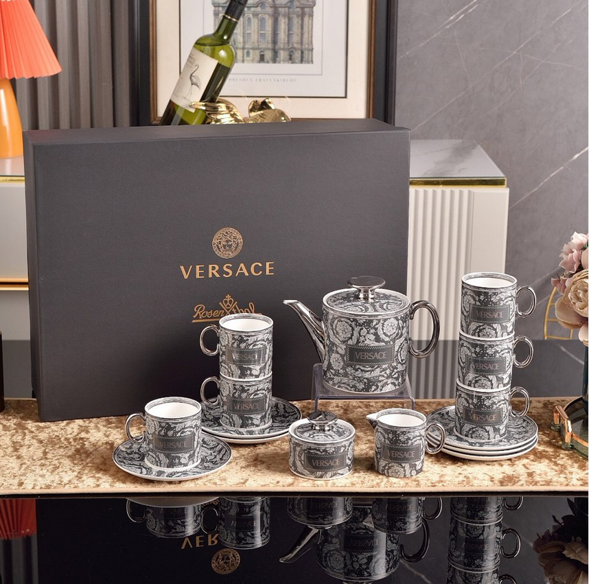 Versace Tea set of 15 pieces for six people - Versace tea cups | Aleppo Gift UAE