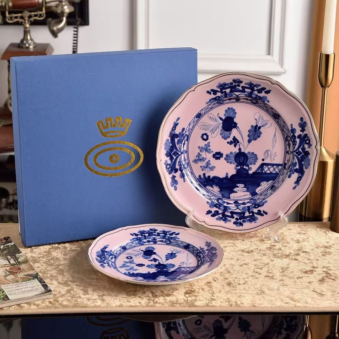 Ginori Plates set of two light Pink Plates - Ginori Plates | Buy Online in UAE