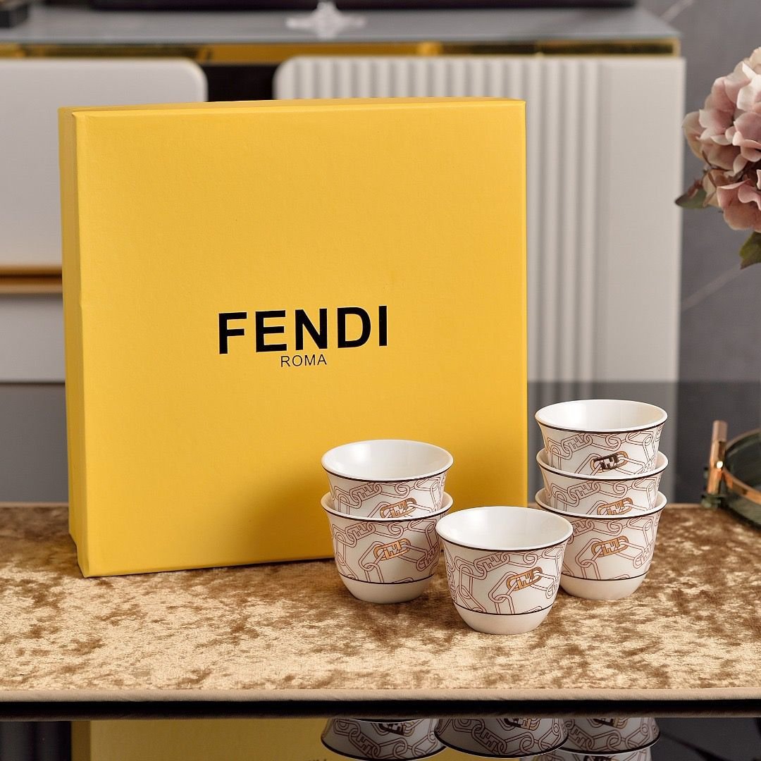 Fendi Arabic Coffee set of six cups - Fendi Arabic Coffee | Aleppo Gift UAE