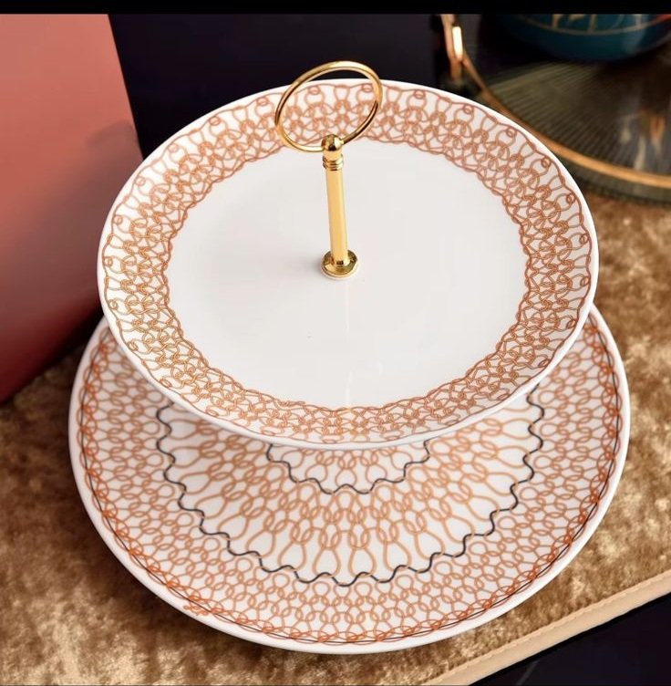 Loro Piana cake stand of two tires - Loro Piana Tray | Aleppo Gift UAE