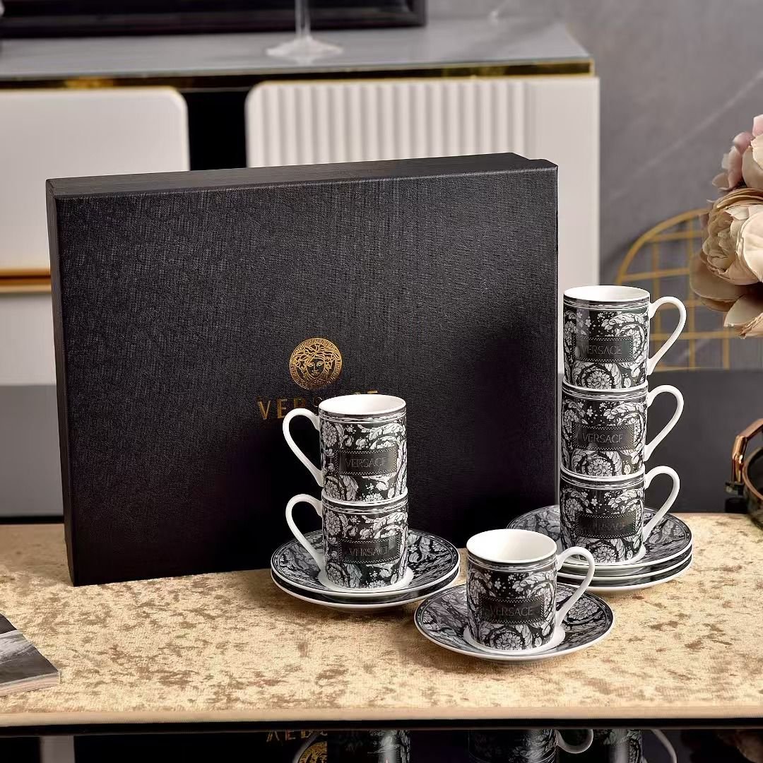 Versace Barocco Turkish coffee set of six cups and saucers - Image 2 of 2