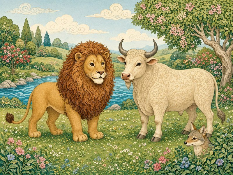 الأسد والثور شتربة (من كليلة ودمنة)