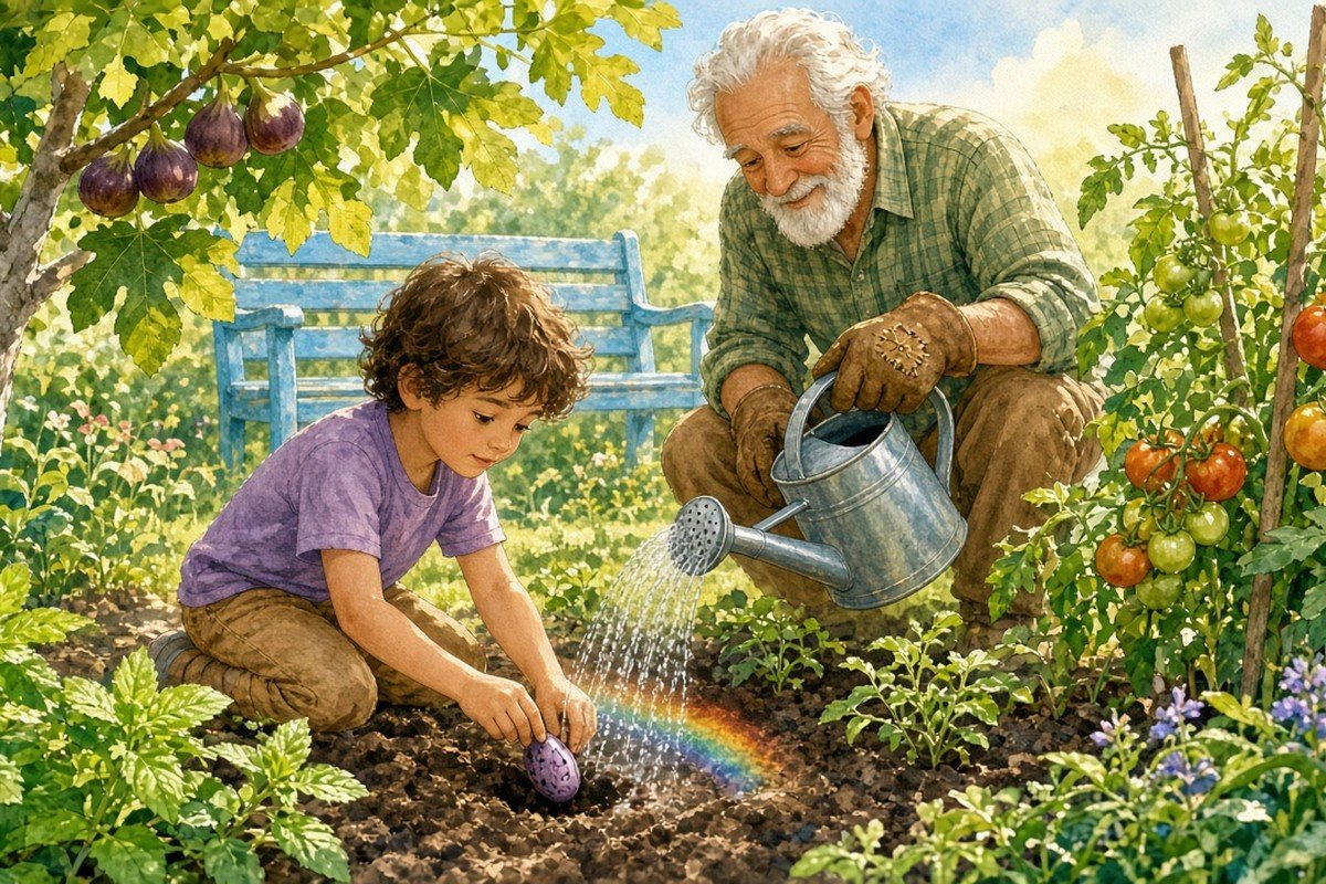 Naji Borrows Grandpa's Big Garden Gloves