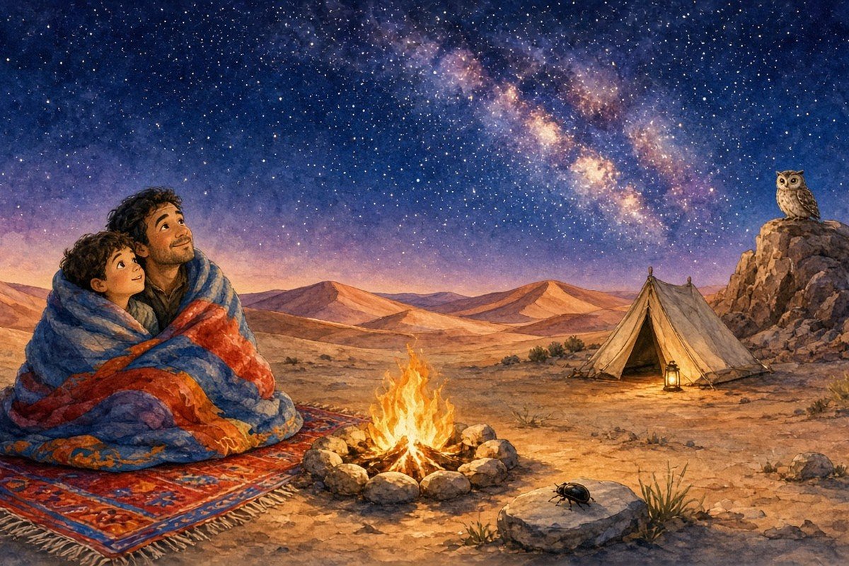 Taym Hears the Desert Lullaby on His First Camping Night