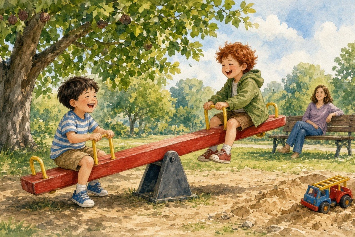 Zain and the New Boy on the Other End of the Seesaw