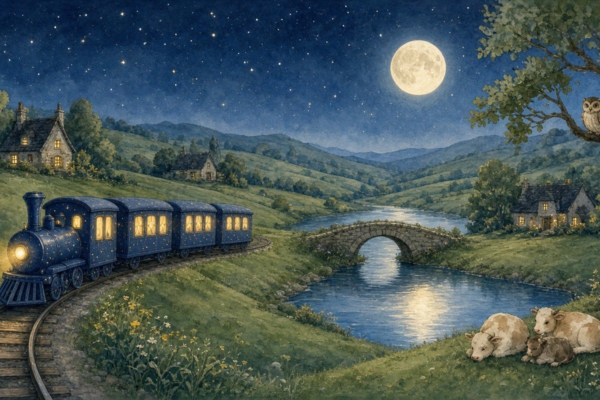 Lumo the Little Night Train Who Hummed the Valley to Sleep