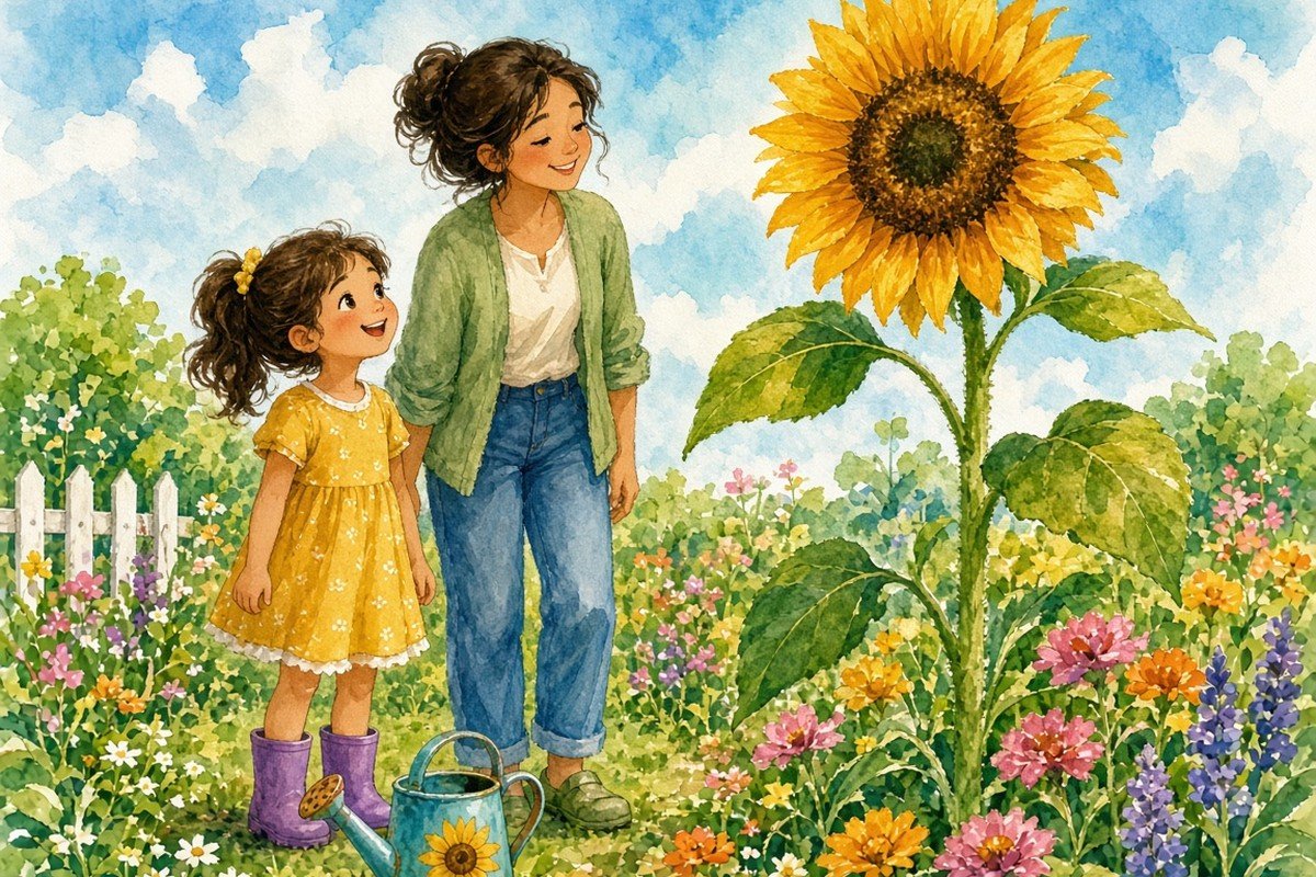 Nadia Plants a Sunflower Seed